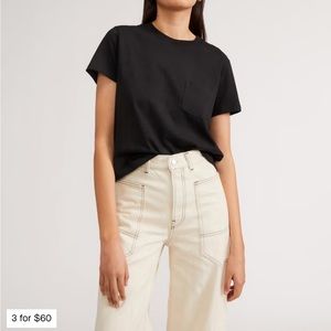 Black Everlane Pocket Box Cut Tee - XXS